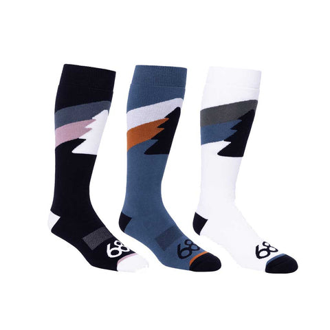 686 23/24 Treelife 3pk Socks - Blue/Black/White