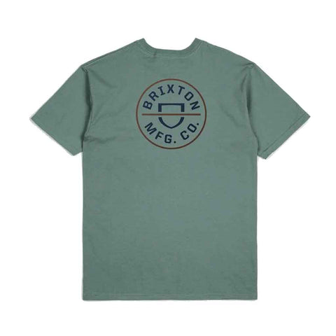 Brixton Crest II S/S T-shirt - Chinois Green/Washed Navy/Sepia