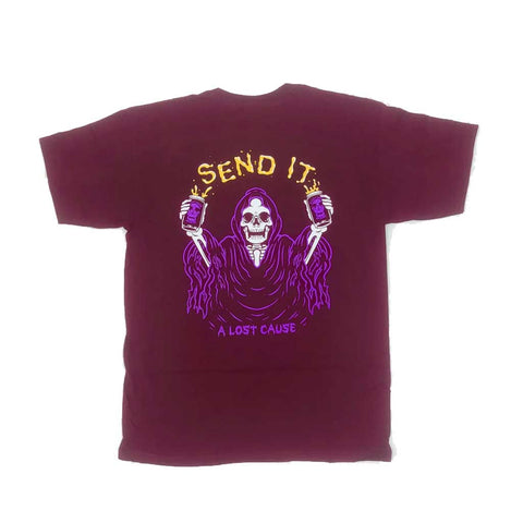 A Lost Cause Send It V2 Tee - Burgundy