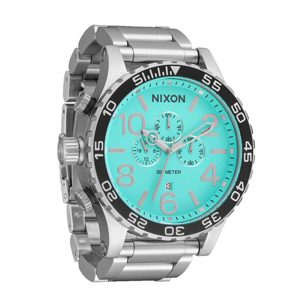 Nixon 51-30 Chrono - Silver/Turquoise | Boarders