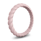 Enso Rings Braided Stackables Silicone Ring Triple Pack - Obsidian/Pink/White Pink