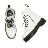 Dr. Martens Women's Jadon Smooth Leather Platform Boots - White pair