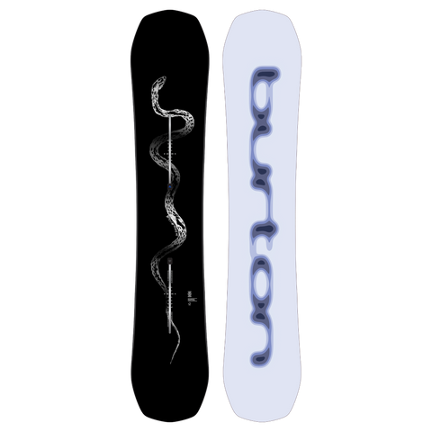The top sheet board is black with a white snake graphic running vertically down the center.