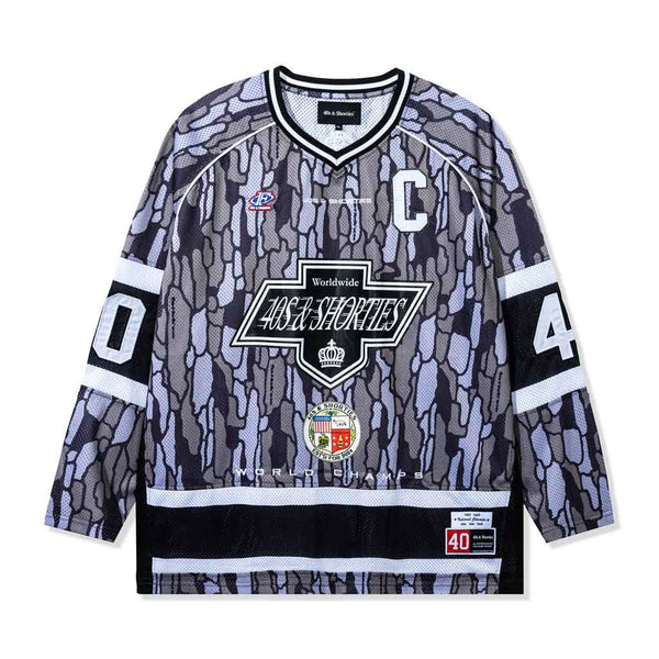 40s & Shorties Champs Hockey Jersey - Camo Front