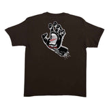 YOUTH SCREAMING HAND S/S MIDWEIGHT T-SHIRT DK CHOCOLATE W/GREY INVERT BACK LOGO CENTER