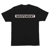 BAR LOGO S/S HEAVYWEIGHT T-SHIRT - BLACK FRONT LOGO CENTER

