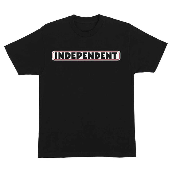 BAR LOGO S/S HEAVYWEIGHT T-SHIRT - BLACK FRONT LOGO CENTER
