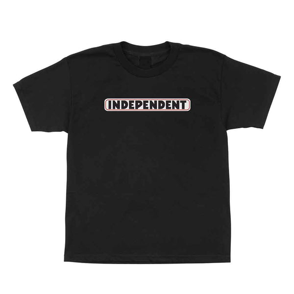 YOUTH BAR LOGO S/S MIDWEIGHT T-SHIRT - BLACK fRONT LOGO CHEST