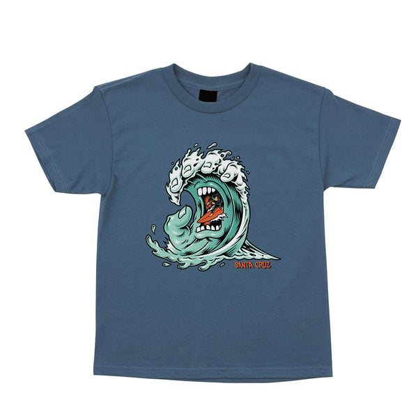 Santa Cruz Youth Screaming Wave Front S/S Tee - Indigo