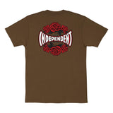 Independent Rose Span S/S Heavyweight Tee - Chocolate Back