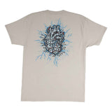 HELLRAISER S/S HEAVYWEIGHT T-SHIRT - STORM GREY bACK hEART GRAPHIC ON CENTER
