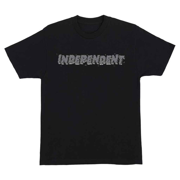 CRETE BAR S/S HEAVYWEIGHT T-SHIRT - BLACK FRONT CONCRETE STYLE LOGO ON CHEST