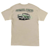 MODEL SC S/S HEAVYWEIGHT T-SHIRT - SAND BACK LOGO AND CAR RAPHIC ON CENTER
