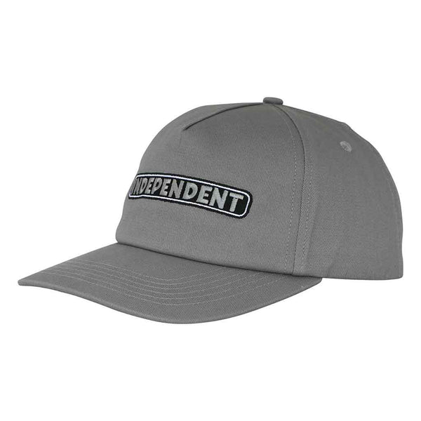 BAR LOGO SNAPBACK UNSTRUCTURED HAT -  CHARCOAL TONAL logo on front