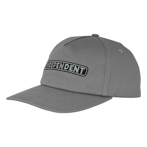 BAR LOGO SNAPBACK UNSTRUCTURED HAT -  CHARCOAL TONAL logo on front