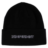 GROUNDWORK BEANIE LONG SHOREMAN HAT - BLACK Front. Logo on front