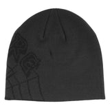 WEB BEANIE SKULL CAP HAT - CHARCOAL Back. Part of creature logo and web