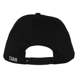 BUILT TO GRIND ONSITE SNAPBACK UNSTRUCTURED HAT - BLACK Back. BTG embroidered on left bottom corner.