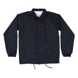 BUILT TO GRIND SPAN WINDBREAKER L/S JACKET - NAVY FRONT/ LOGO ON CHEST. BUTTON UP