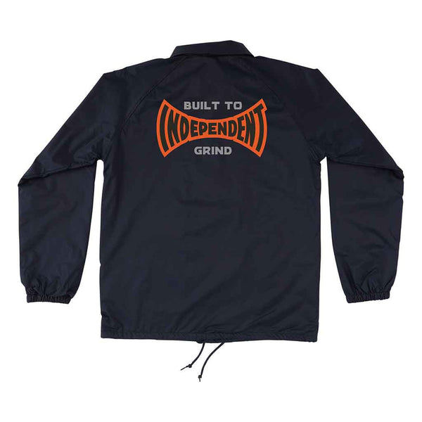 BUILT TO GRIND SPAN WINDBREAKER L/S JACKET - NAVY bACK. LOGO ON CENTER
