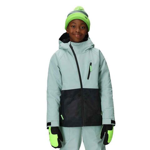 686 25/26 Boy's Hydra Insulated Jacket - Dusty Marine Front