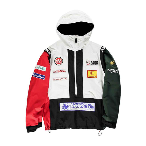 686 x Anti Social Social Club 25/26 F1 Shell Anorak - ASSC White Colorblock