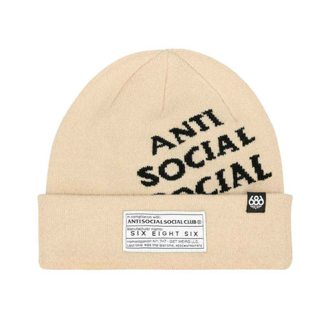 686 x Anti Social Social Club 25/26 Club Beanie - Limestone