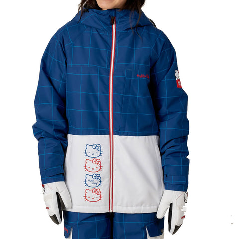 686 x Sanrio 25/26 Women's Athena Insulated Jacket - Hello Kitty Blue Grid