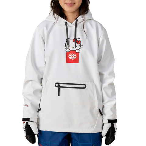 686 x Sanrio 25/26 Women's Aura Insulated Jacket - Hello Kitty White