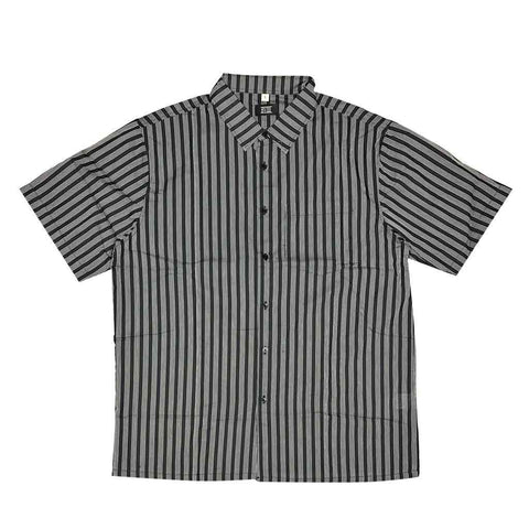 8VIII S/S Stripe Woven Shirt - Black