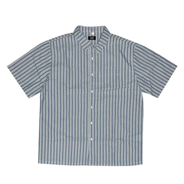8VIII S/S Stripe Woven Shirt - Blue