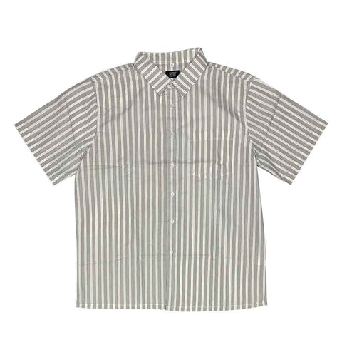 8VIII S/S Stripe Woven Shirt - White