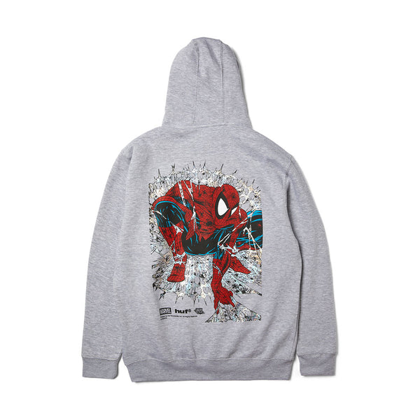 Huf x Spiderman Arachknight FZ Hoodie - Heather Grey Back