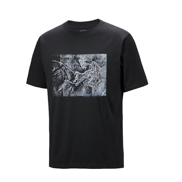 Arc'teryx Kragg Cotton Lithographica S/S Tee - Black -FRONT-
