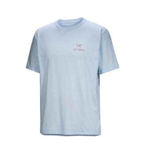 Arc'teryx Kragg SL Cotton Bird Word Shirt S/S Tee - Alpine Blue / Stone Red FRONT