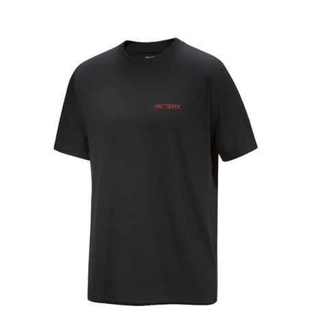Arc'teryx Kragg SL Cotton Blurred Bird S/S Tee - Black/Dynasty FRONT