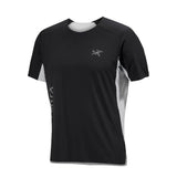 Arc'teryx Norvan Downword Logo S/S Tee - Black / Solitude FRONT