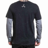 Affliction Electric Fire 2Fer L/S Tee - Black Lava/Charcoal Back