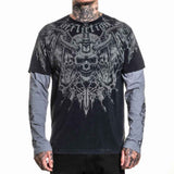 Affliction Electric Fire 2Fer L/S Tee - Black Lava/Charcoal