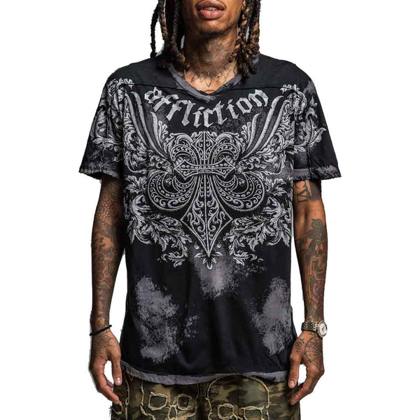 Affliction Environment S/S Tee - Black Brush Wash