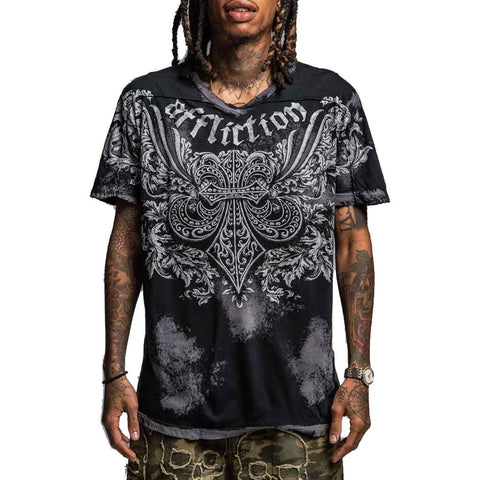 Affliction Environment S/S Tee - Black Brush Wash