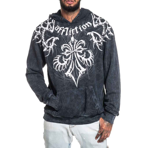 Affliction Skeleton P/O Hoodie - Black Lava
