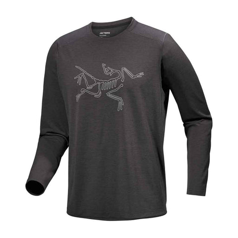 Arcteryx Cormac Logo LS Shirt - Black Heather/Solitude