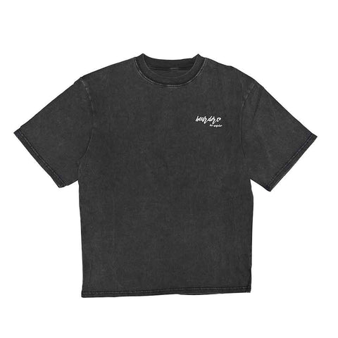 Boarders Script Washed S/S Tee - Washed Black
