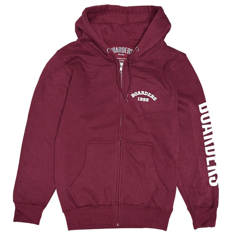 Boarders Bold Arch Full Zip Hoodie - Burgundy Front