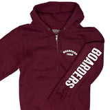 Boarders Bold Arch Full Zip Hoodie - Burgundy Logo