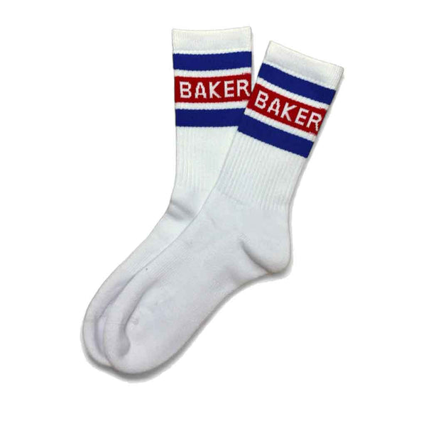 Baker Red Stripe Socks - White