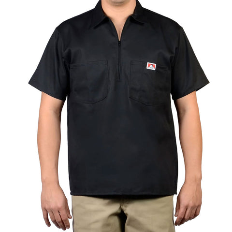 Ben Davis Solid 1/2 Zip Shirt - Black