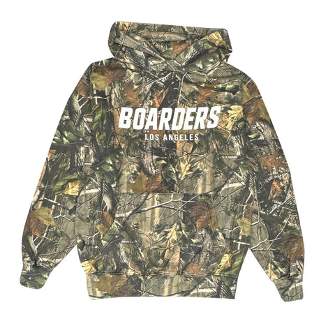 Boarders Heavy Washed Bold Solid Logo Hood - Tree Camo/White