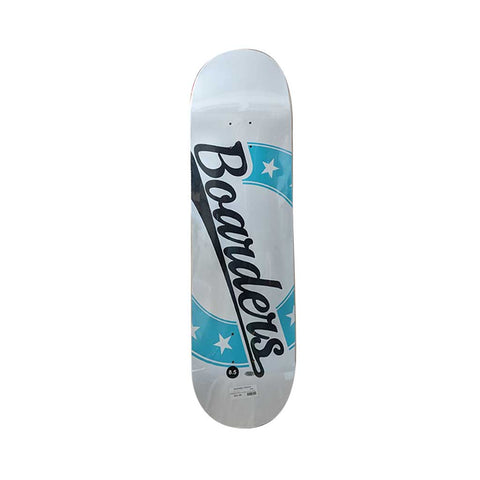 Boarders Crest XL Skateboard Deck - White/Black/Tiffany Green